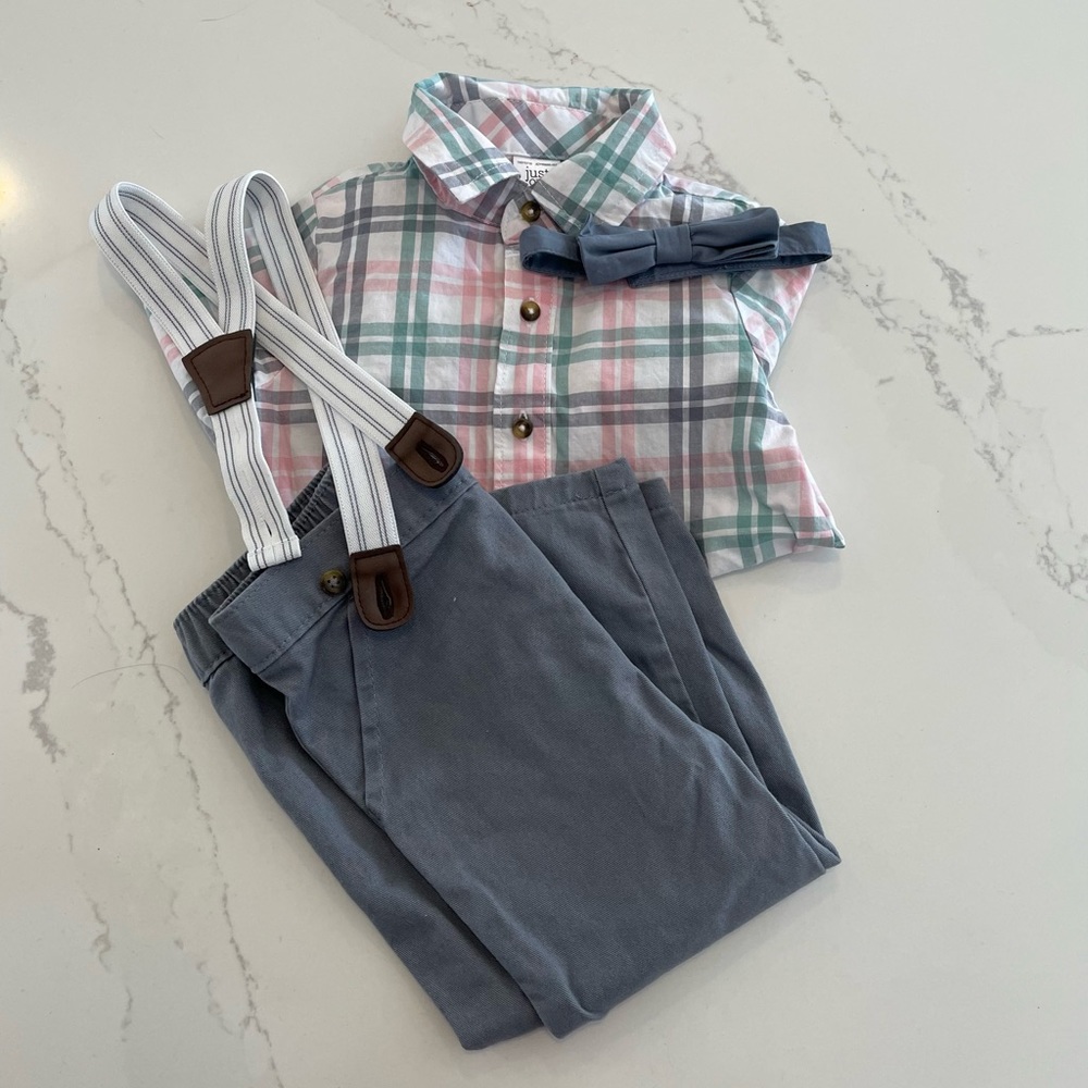 Carters Spring Plaid Set Boy 12months